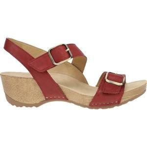 NEW DANSKO women's trinity cayenne burnished nubuck wedge in red